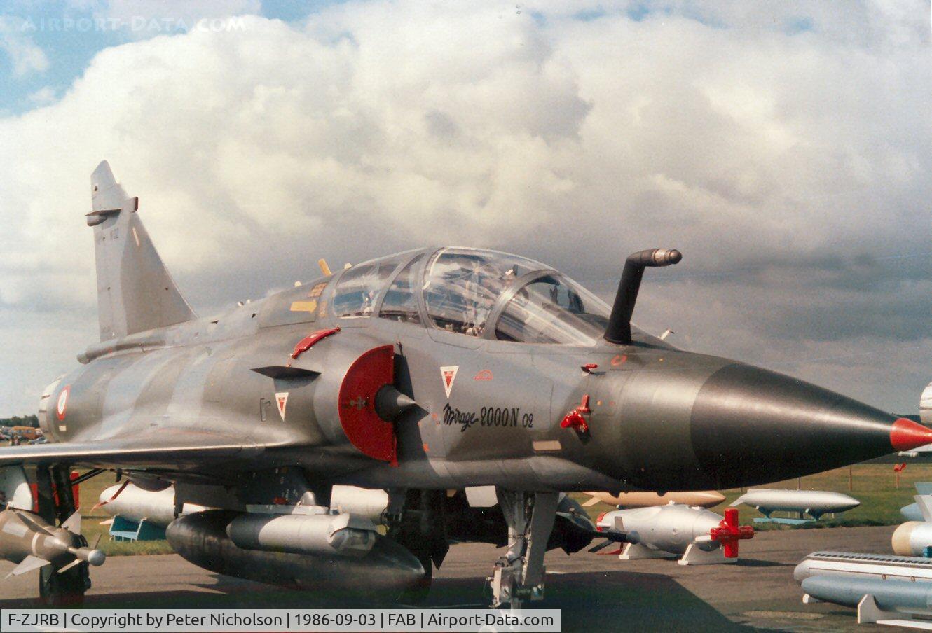 F-ZJRB, Dassault Mirage 2000N C/N 02, Carrying a test registration, Dassault demonstrated the second Mirage 2000N at the 1986 Farnborough Airshow.