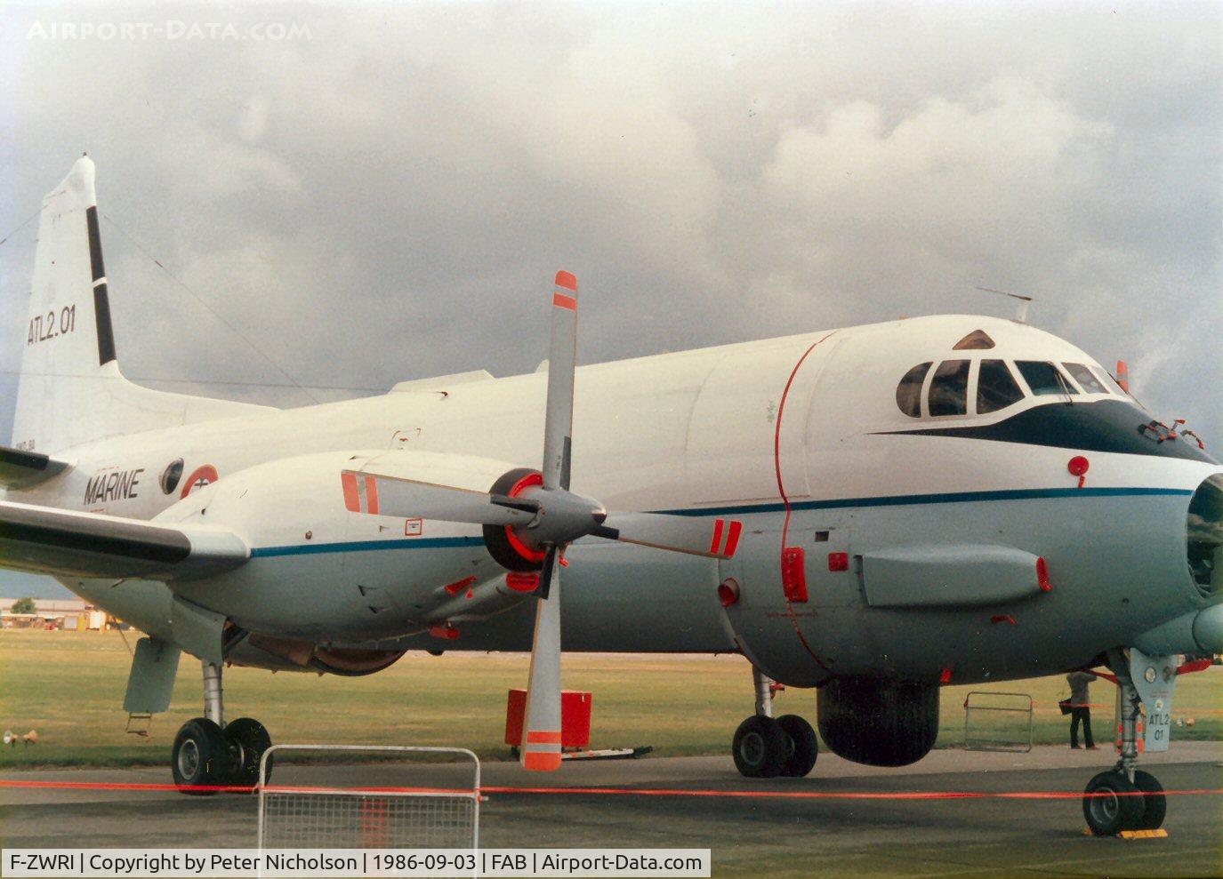 F-ZWRI, 1986 Dassault ATL-2 Atlantique 2 C/N 01, This Atlantic development was displayed at the 1986 Farnborough Airshow.