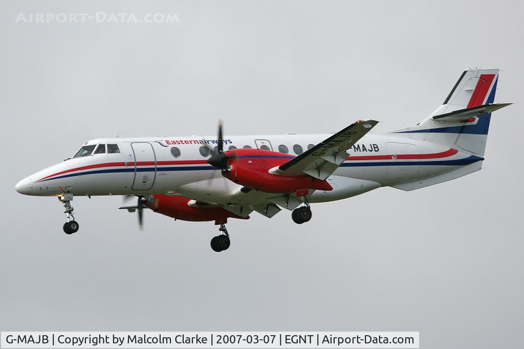 G-MAJB, 1993 British Aerospace Jetstream 41 C/N 41018, British Aerospace Jetstream 4100 on approach to rwy 25 at Newcastle, UK.