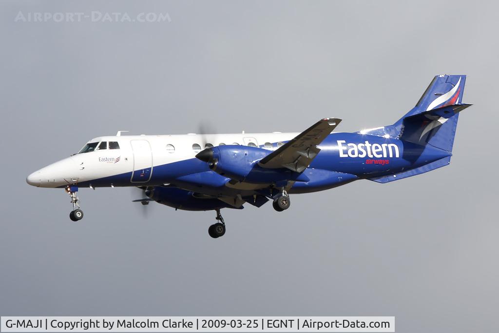 G-MAJI, 1993 British Aerospace Jetstream 41 C/N 41011, British Aerospace Jetstream 4100 on approach to rwy 25 at Newcastle, UK.