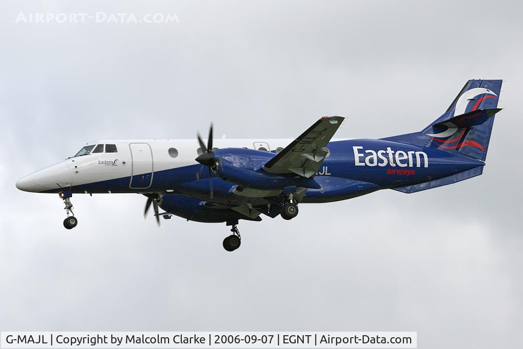 G-MAJL, 1996 British Aerospace Jetstream 41 C/N 41087, British Aerospace Jetstream 4100 on approach to rwy 25 at Newcastle, UK.