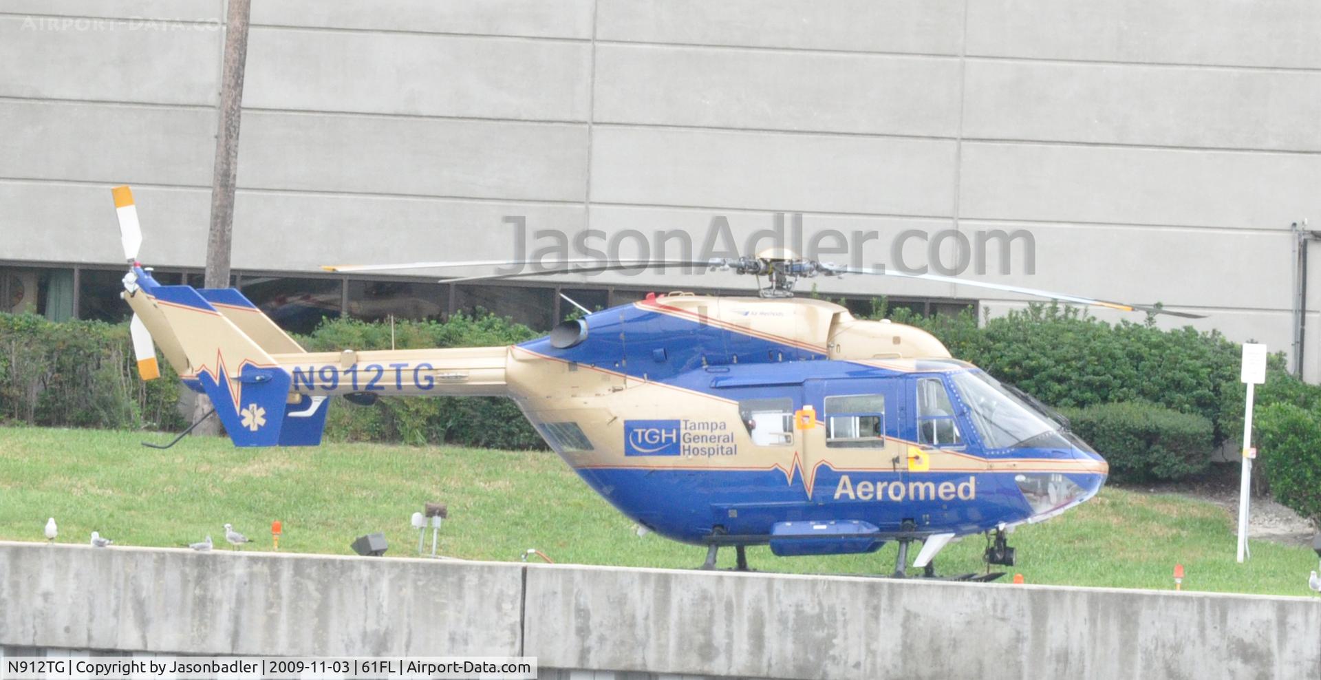 N912TG, 1988 Eurocopter-Kawasaki BK-117B-1 C/N 7174, sitting on heli-pad