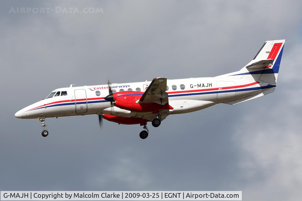 G-MAJH, 1993 British Aerospace Jetstream 41 C/N 41010, British Aerospace Jetstream 4100 on approach to rwy 25 at Newcastle, UK.