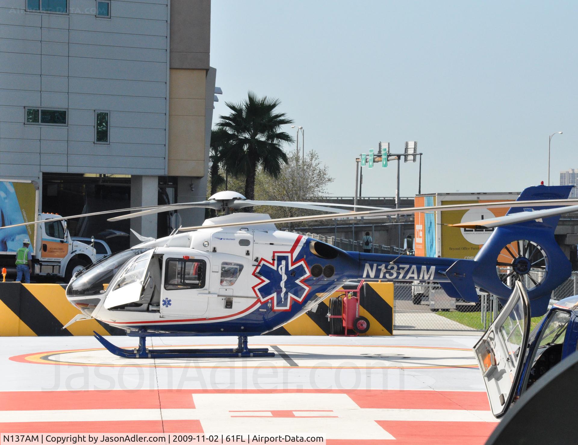N137AM, 2004 Eurocopter EC-135P-2 C/N 0326, N137AM arriving at Tampa General Hospital