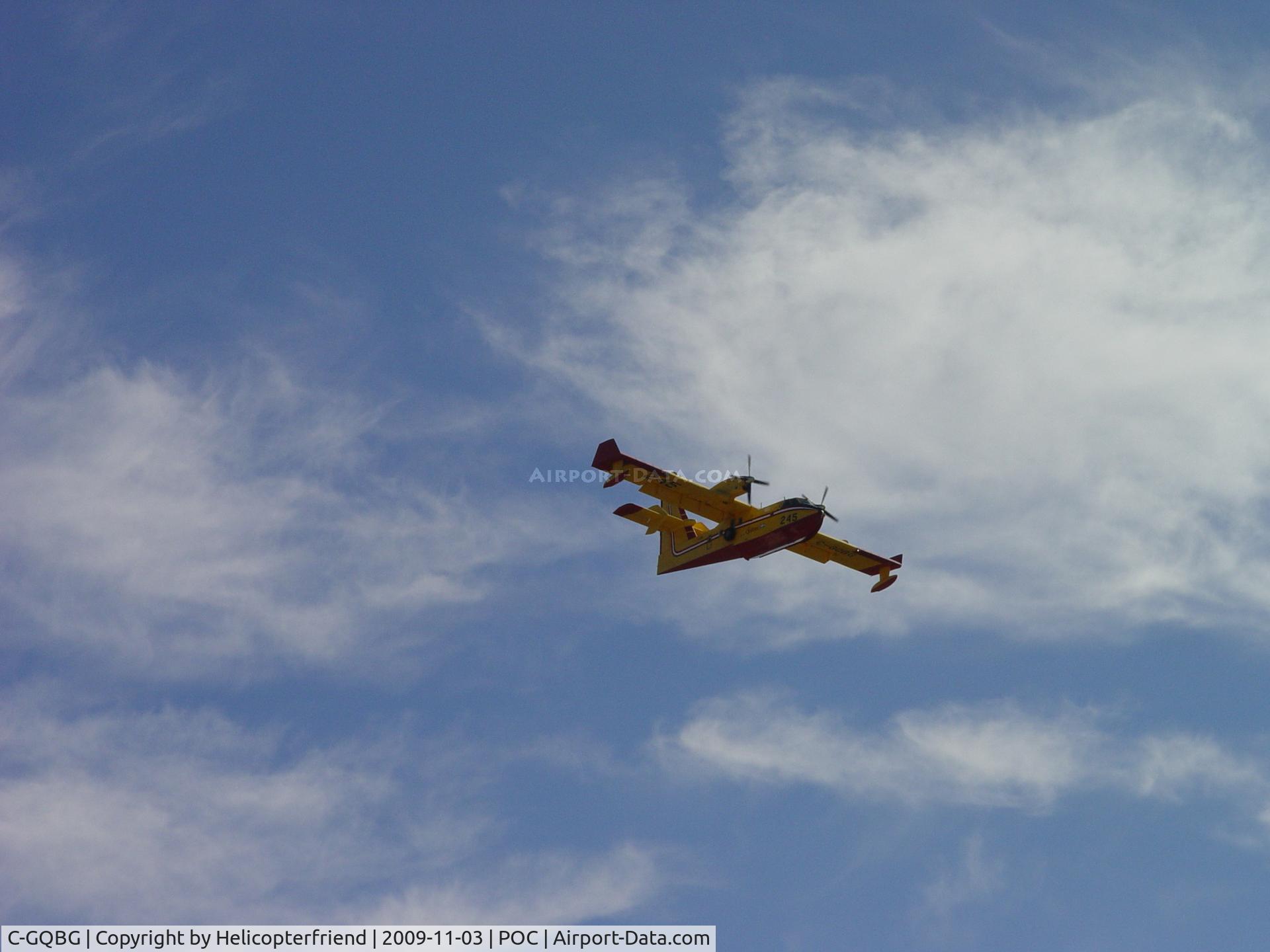 C-GQBG, 1996 Canadair CL-215-6B11 CL-415 C/N 2022, Turning short final for Puddingstone Lake over Brackett Airport
