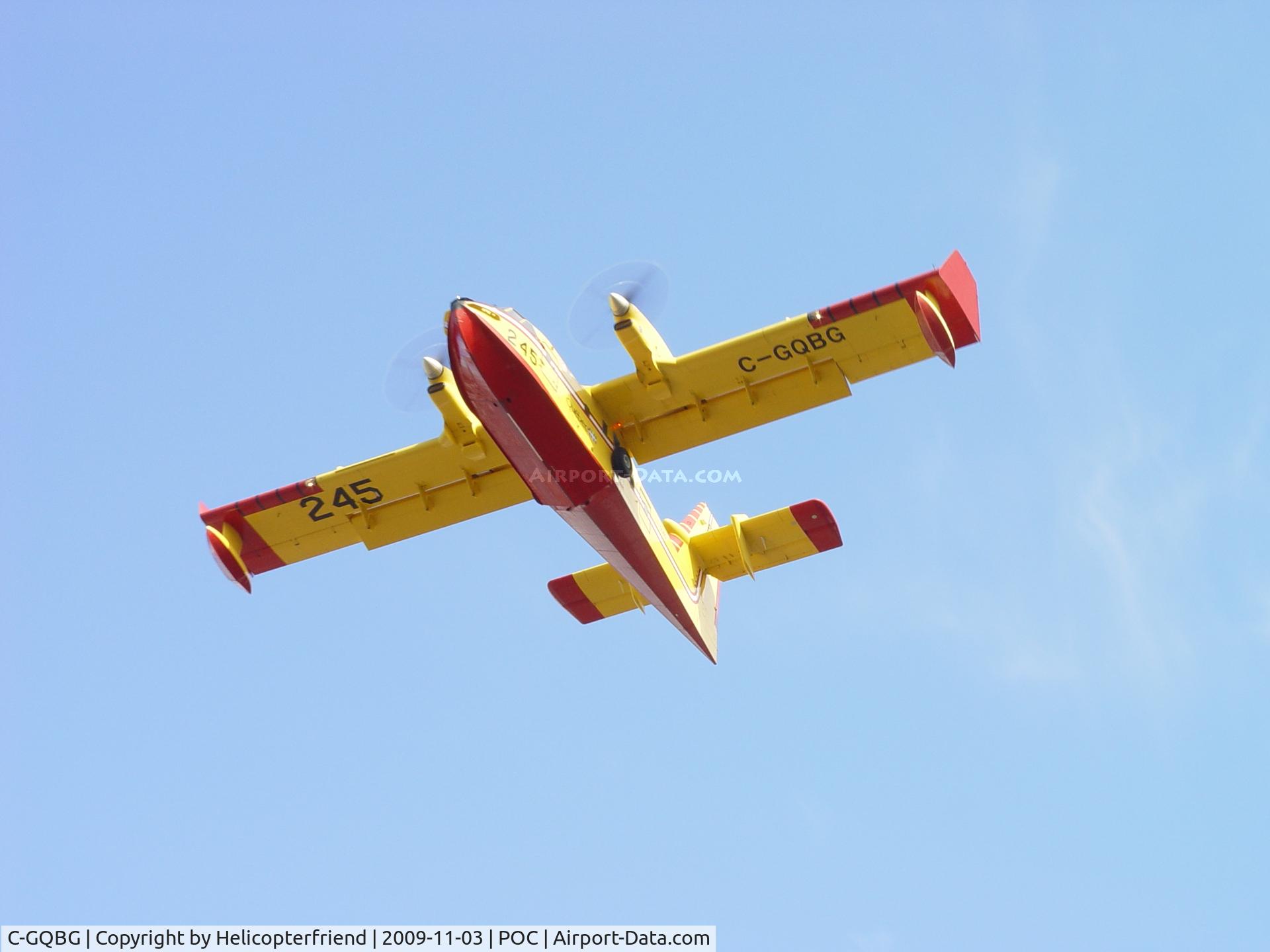 C-GQBG, 1996 Canadair CL-215-6B11 CL-415 C/N 2022, Passing overhead enroute Puddingstone Lake for another load