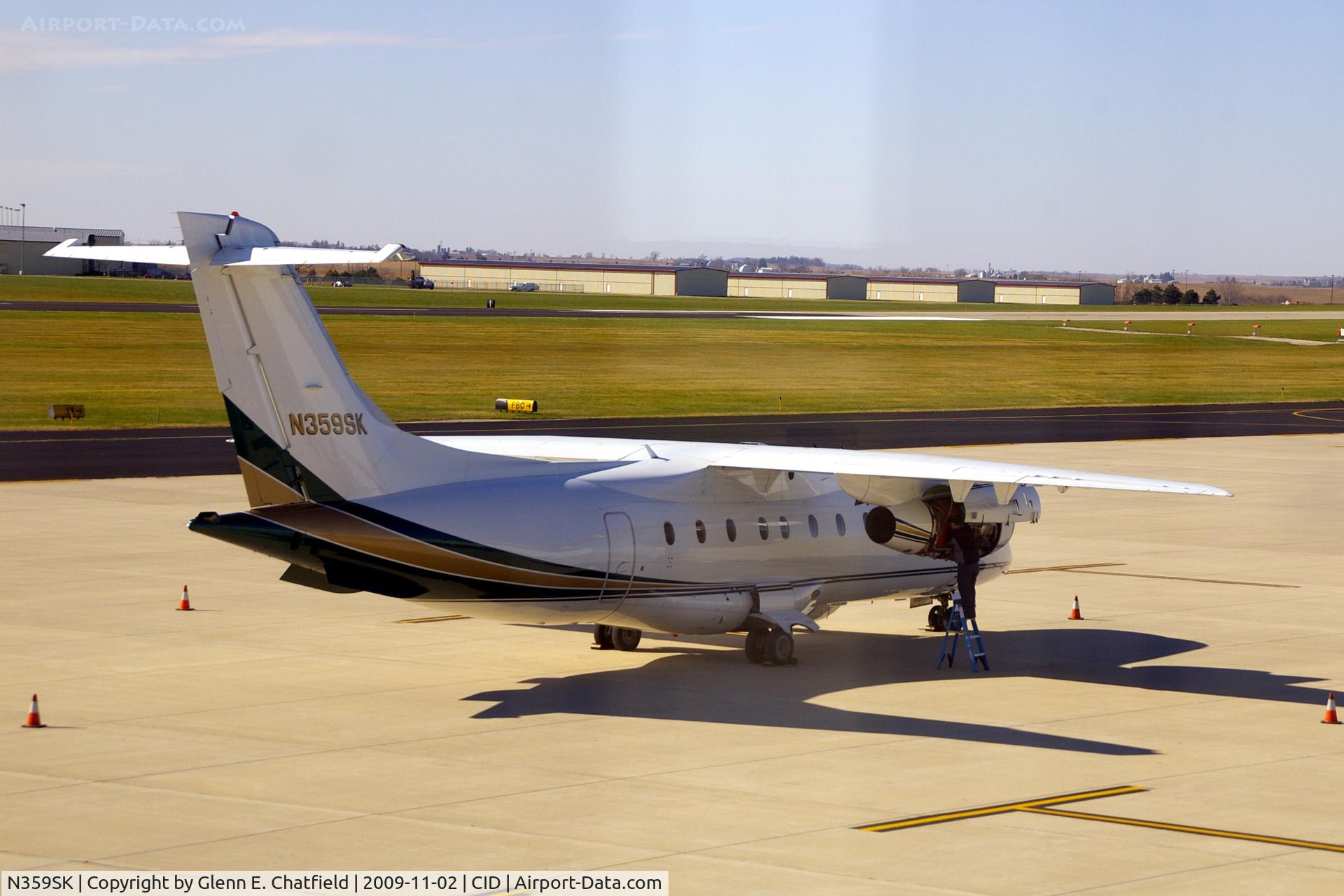 N359SK, 2002 Fairchild Dornier 328-300 328JET C/N 3202, Something's broken in that engine.  It had to stay overnight on the Landmark ramp.