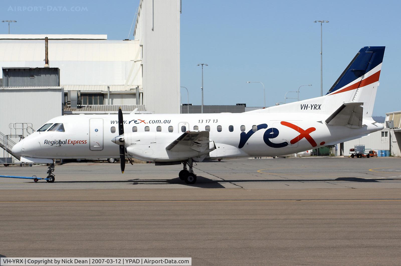VH-YRX, 1990 Saab 340B C/N 340B-178, YPAD