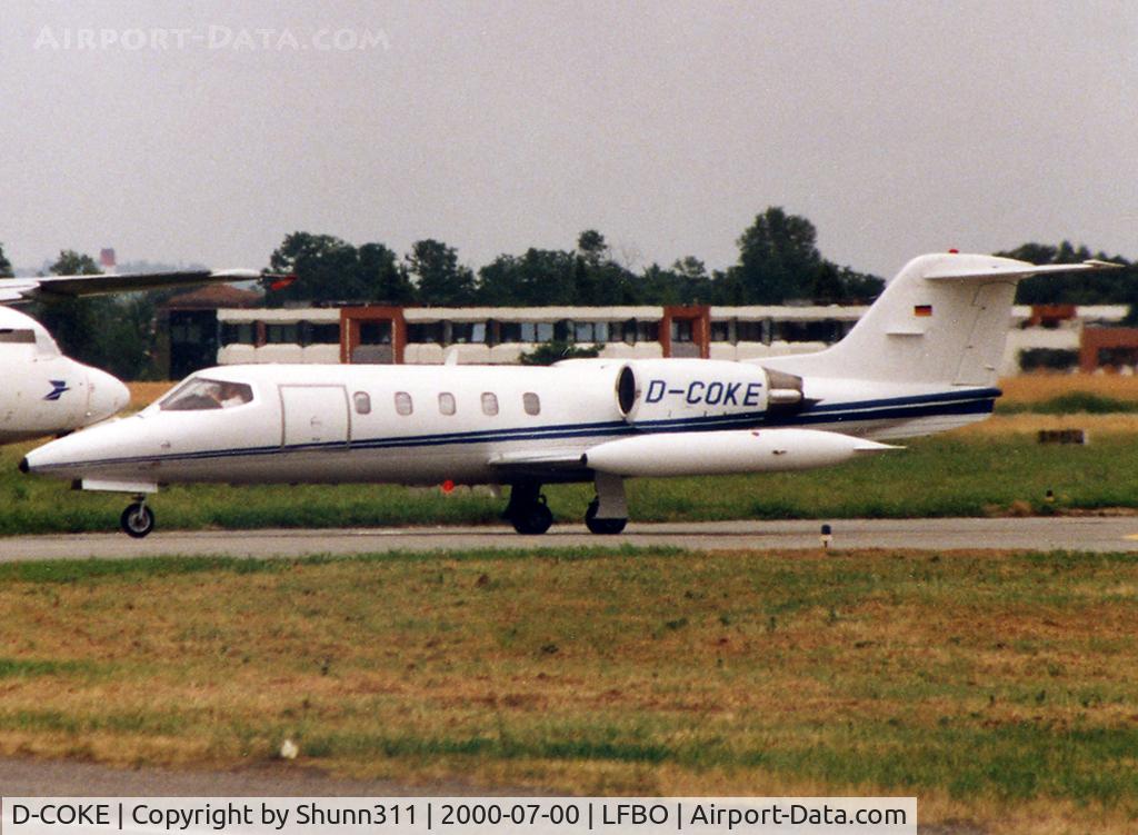 D-COKE, 1981 Gates Learjet 35A C/N 35A-447, Taxiing to the General Aviation area...