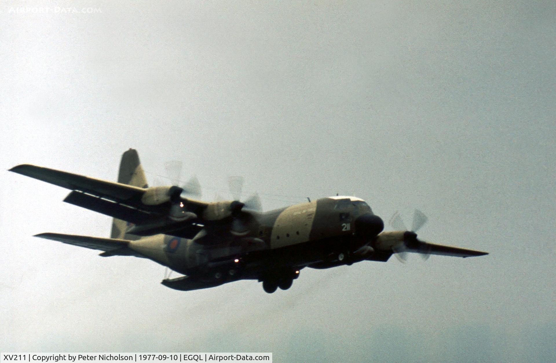 XV211, 1967 Lockheed C-130K Hercules C.1P C/N 382-4237, Hercules C.1 of the Lyneham Transport Wing at the 1977 RAF Leuchars Airshow.