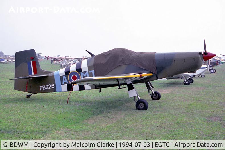 G-BDWM, 1990 Bonsall DB1 Mustang C/N PFA 073-10200, Bonsall Replica Mustang at Cranfield Airport, UK.