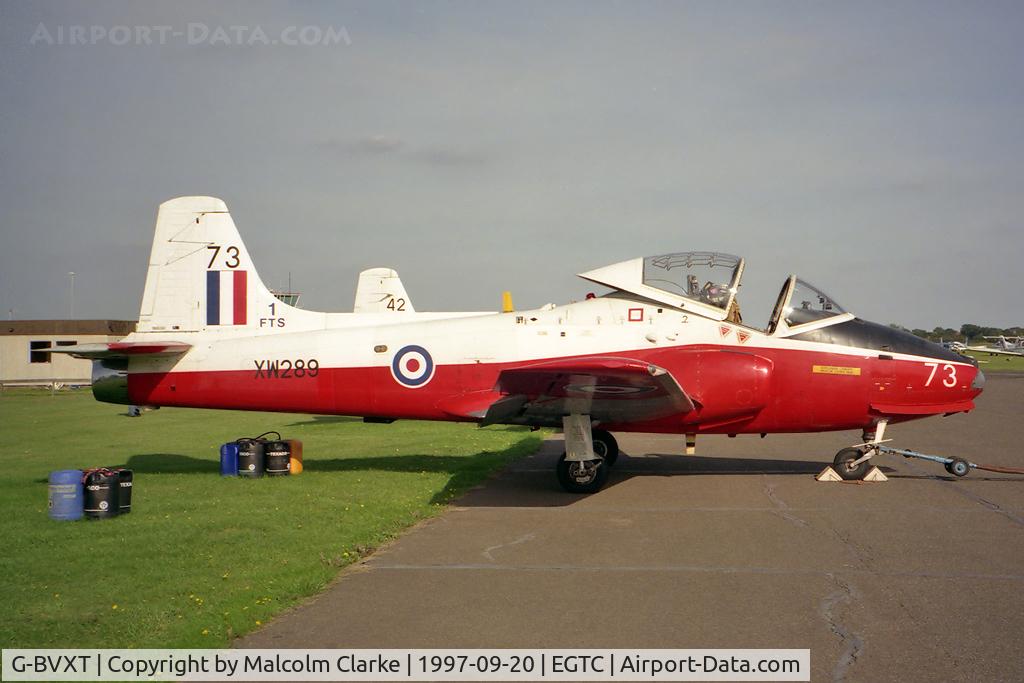 G-BVXT, 1971 BAC 84 Jet Provost T.5A C/N EEP/JP/953, British Aircraft Corporation Jet Provost T MK5A. At Cranfield Airport, UK.