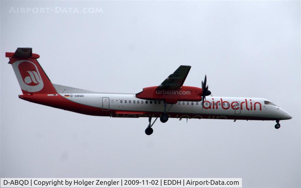D-ABQD, 2009 De Havilland Canada DHC-8-402Q Dash 8 C/N 4234, Red and white and long...