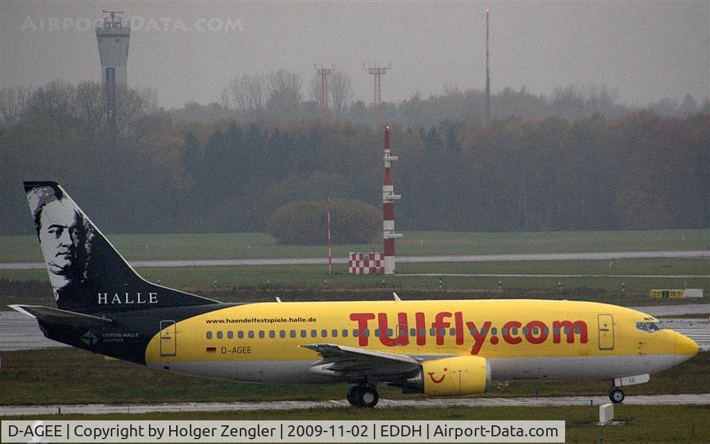 D-AGEE, 1988 Boeing 737-35B C/N 24238, Beautiful PR for my hometown Halle (www.halle.de)