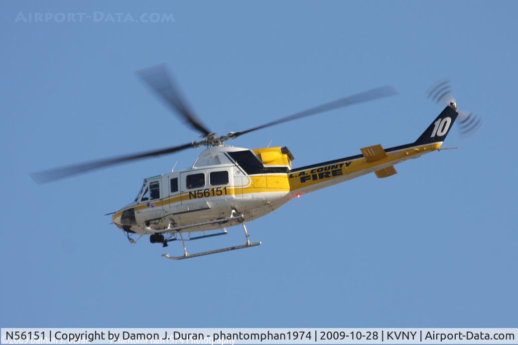 N56151, 1981 Bell 412 C/N 33061, Transitioning over Van Nuys