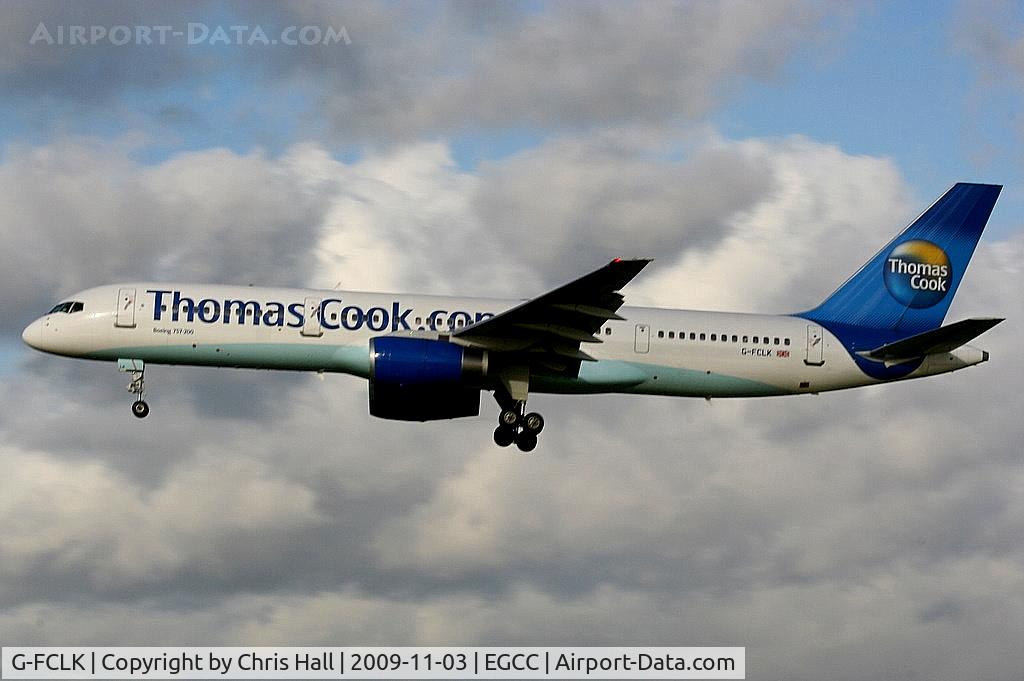 G-FCLK, 1993 Boeing 757-2Y0 C/N 26161, making an emergency landing on one engine after an engine fire