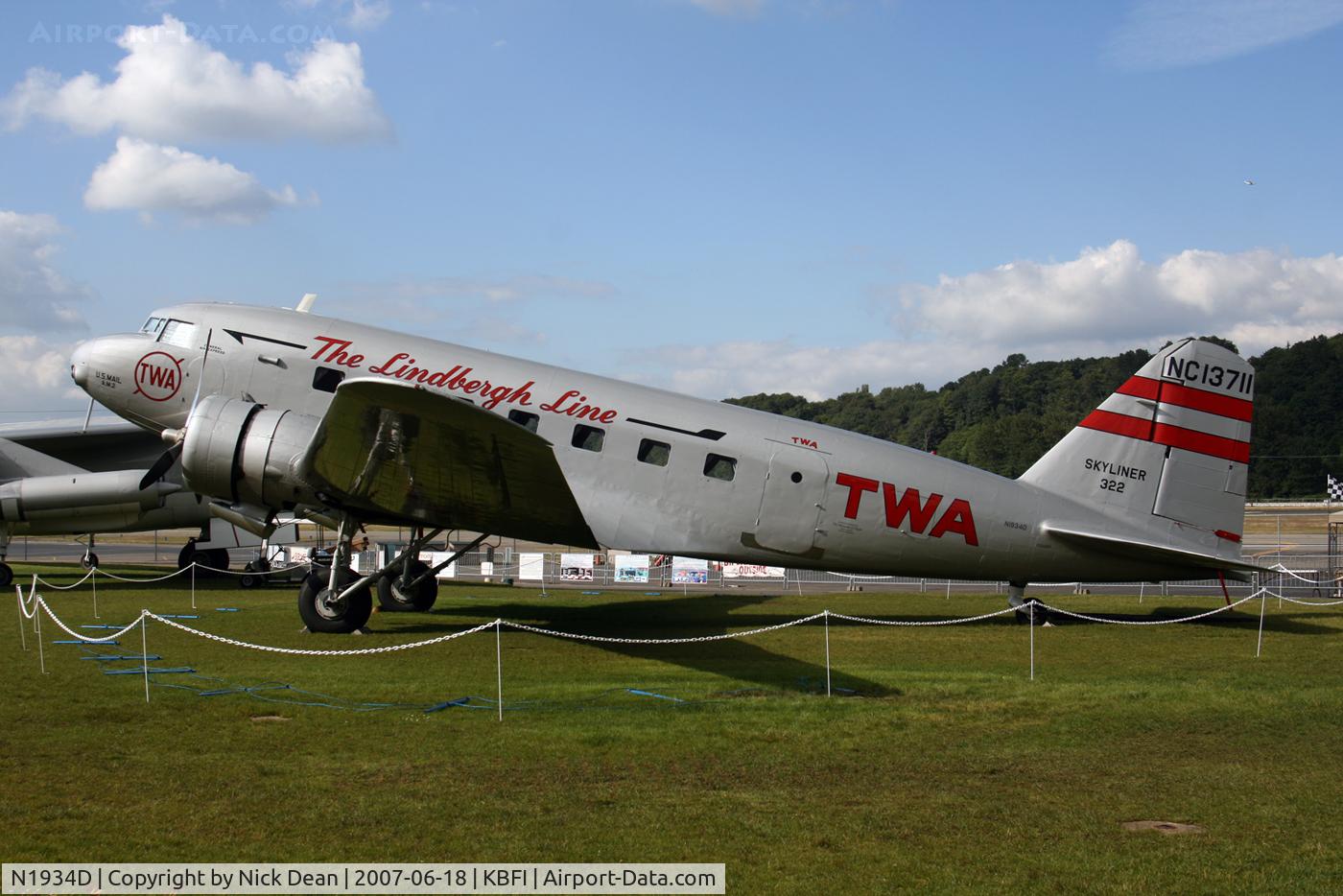 N1934D, 1935 Douglas DC-2-118B C/N 1368, KBFI
