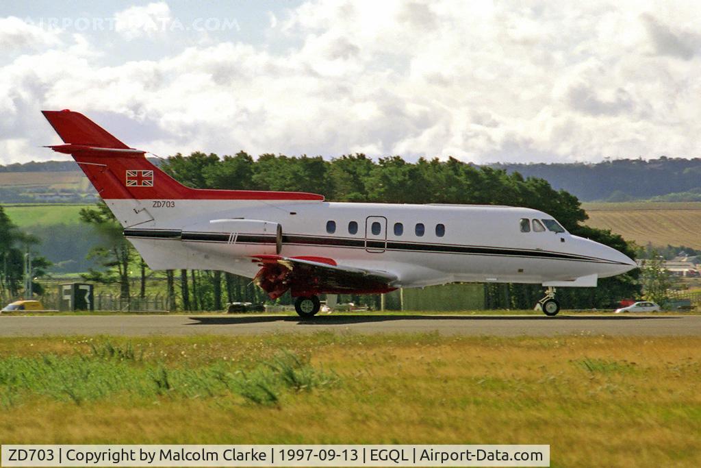 ZD703, British Aerospace BAe-125 CC.3 C/N 257183, BAe 125-CC3 at RAF Leuchars in 1997.