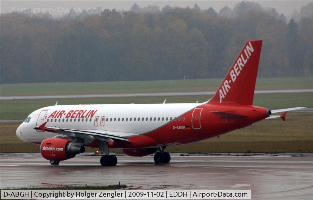 D-ABGH, 2007 Airbus A319-111 C/N 3245, Ready for take off and hoping for less rain in DUS