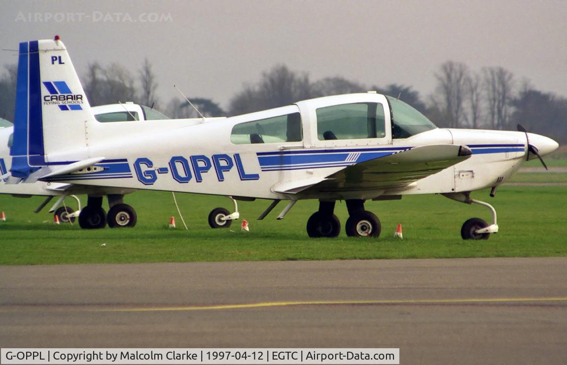 G-OPPL, 1979 Gulfstream American AA-5A Cheetah C/N AA5A-0867, Gulfstream American Gulfstream AA-5A at Cranfield Airport.