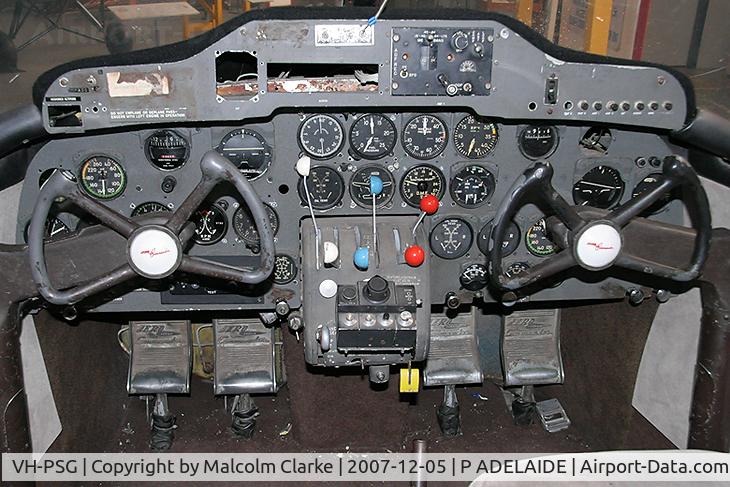 VH-PSG, Aero Commander 680 C/N 680-422-96, Aero Commander 680. Original reg N6870S and then VH-SMA with the Snowy Mountain Hydro Electric Authority, then as VH-SMG to Charter Aviation. At the South Australian Aviation Museum, Port Adelaide, South Australia in 2007.