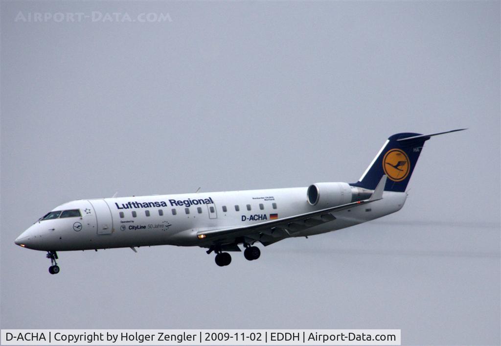 D-ACHA, 2000 Canadair CRJ-200LR (CL-600-2B19) C/N 7378, An arrow is floating downwards