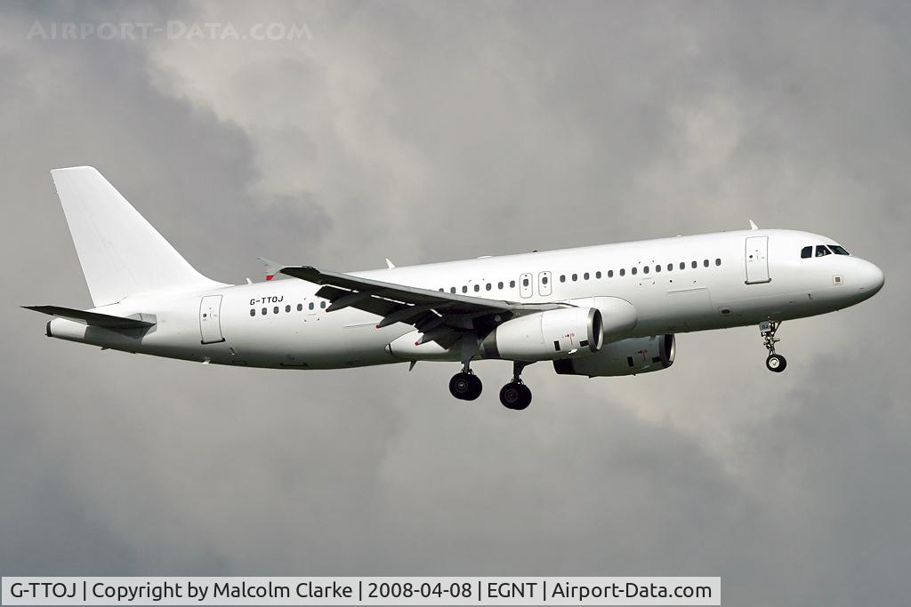 G-TTOJ, 2004 Airbus A320-232 C/N 2157, Airbus A320-232. On approach to Rwy 07 at Newcastle Airport.