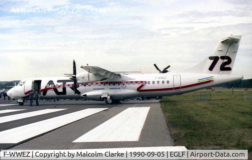 F-WWEZ, 1989 ATR 72-201 C/N 108, ATR ATR-72-212A at Farnborough International 1990.