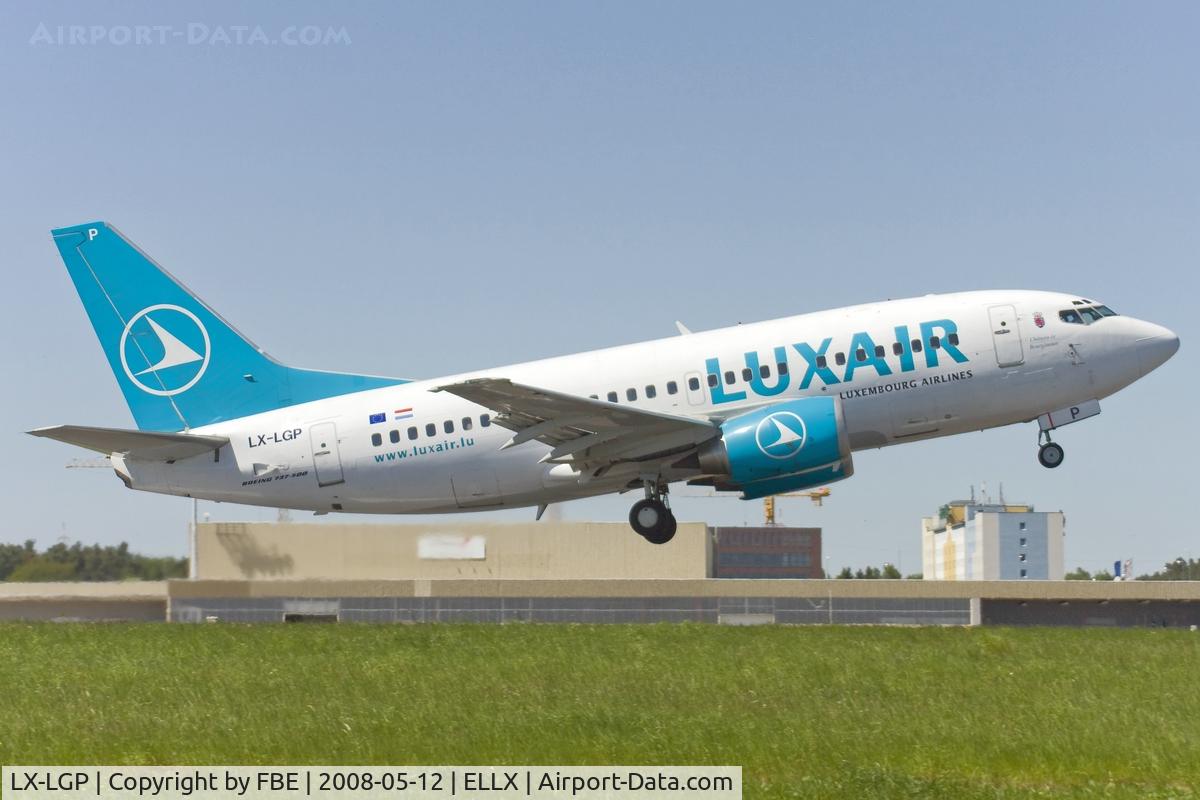 LX-LGP, 1993 Boeing 737-5C9 C/N 26439, departing Luxemburg via RW06