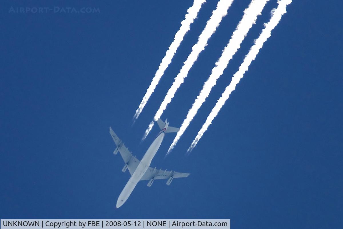 UNKNOWN, Contrails Various C/N Unknown, China Eastern A340-300 cruising high