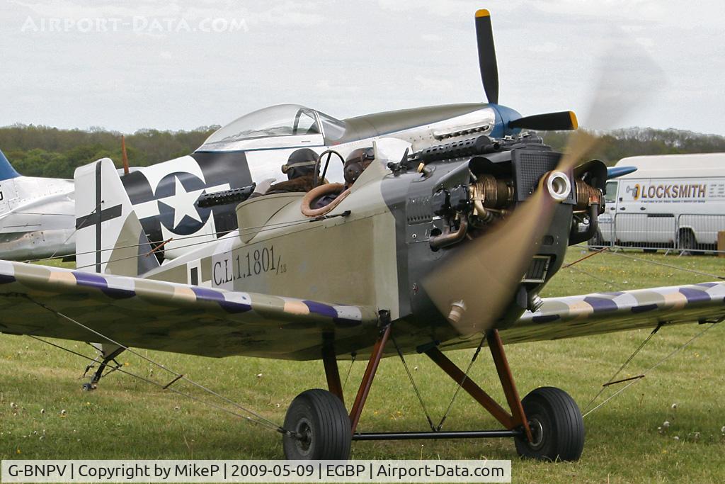 G-BNPV, 1988 Bowers Fly Baby 1A C/N PFA 016-11120, Visitor to the 2009 Great Vintage Flying Weekend.