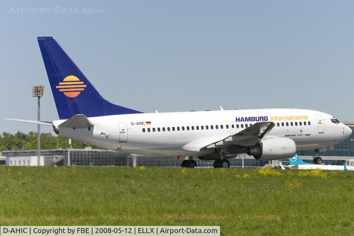 D-AHIC, 2001 Boeing 737-7BK C/N 30617, departing Luxemburg via RW06