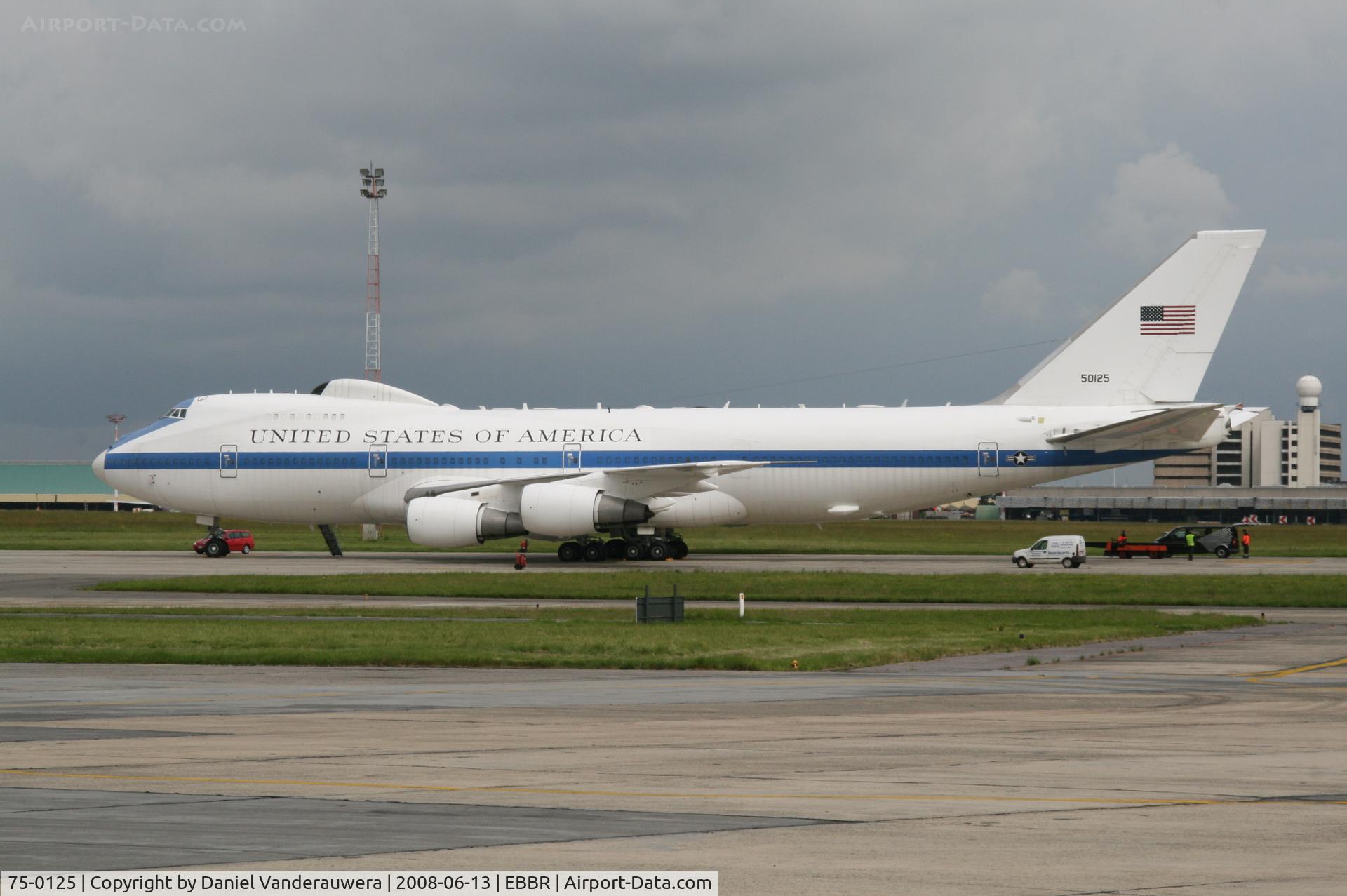 75-0125, 1975 Boeing E-4B C/N 20949, parked on General Aviation apron