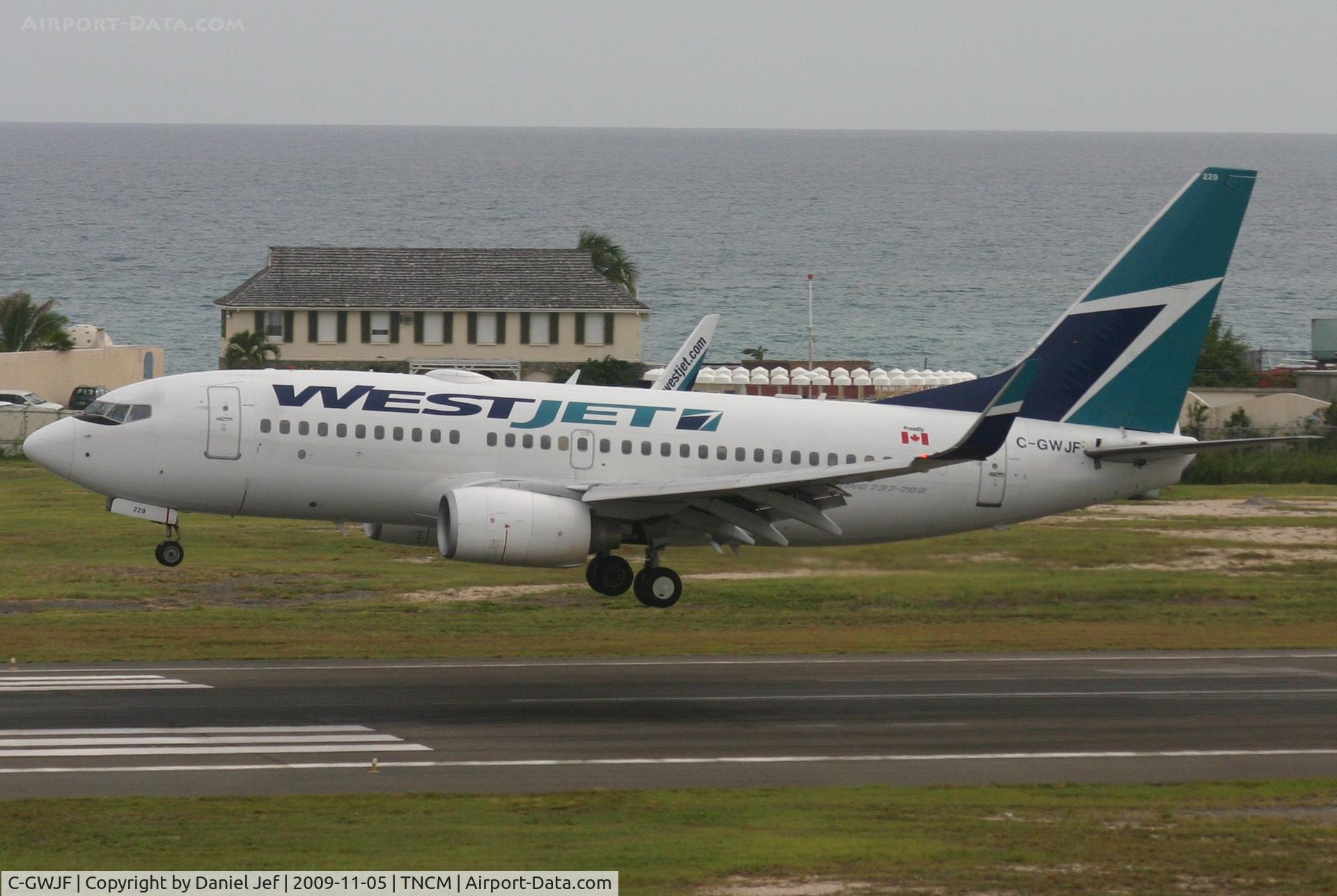C-GWJF, 2004 Boeing 737-7CT C/N 32766, West jet landing at Tncm