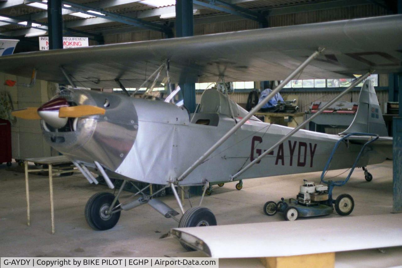 G-AYDY, 1974 Luton LA4A Minor C/N PFA 817, POPHAM 1985 WILTSHIRE AIRCRAFT HANGER . CURRENTLY IN REPUBLIC OF IRELAND