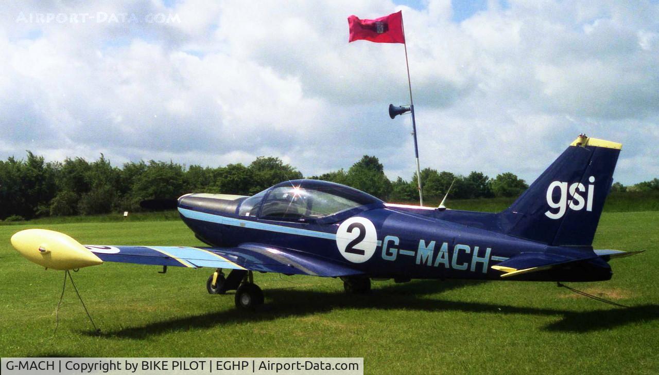 G-MACH, 1968 SIAI-Marchetti F-260 C/N 114, POPHAM 1985. A/C STILL OWNED BY CHEYNE MOTORS AND BASED AT OLD SARUM
