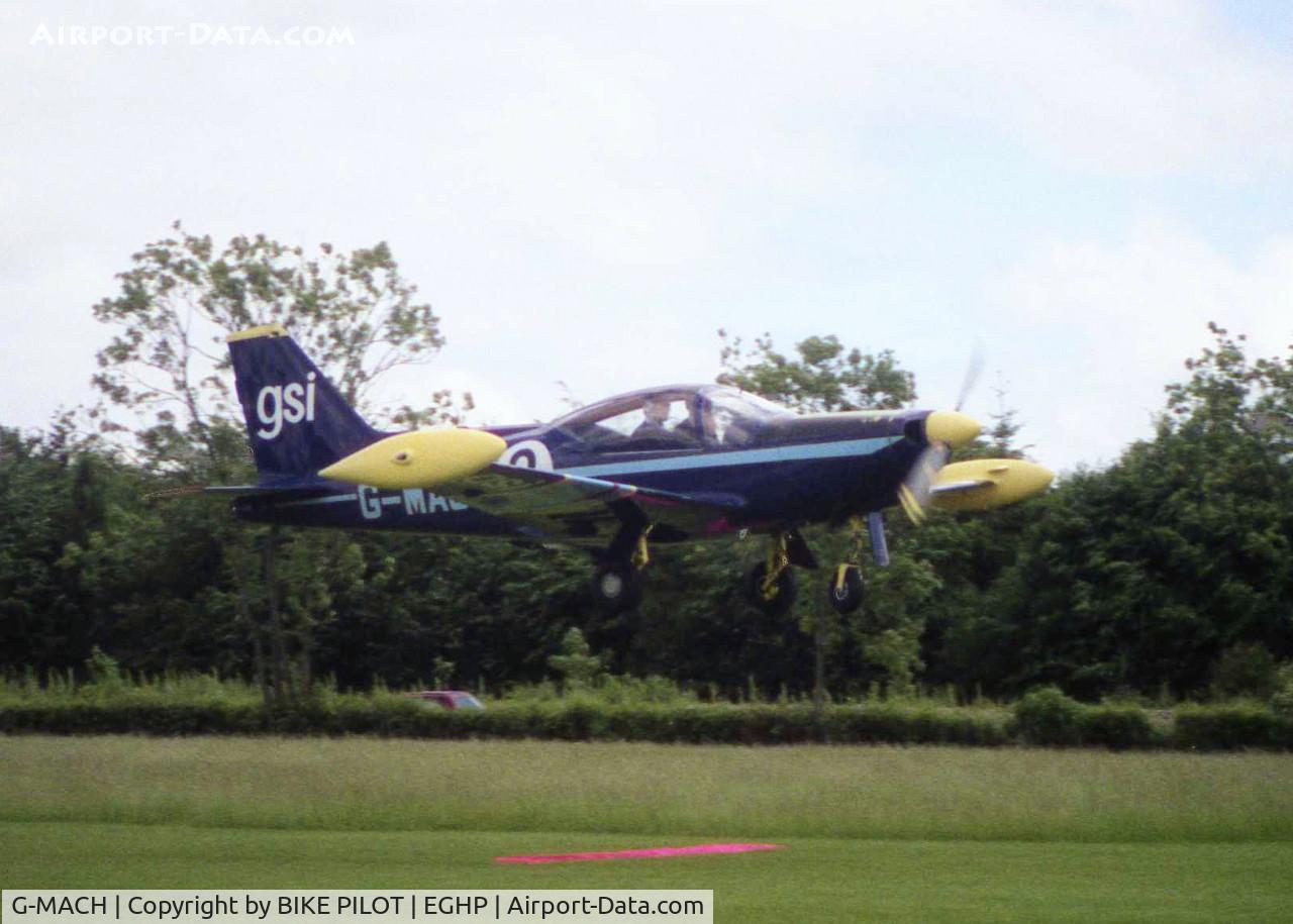 G-MACH, 1968 SIAI-Marchetti F-260 C/N 114, POPHAM 1985. A/C STILL OWNED BY CHEYNE MOTORS AND BASED AT OLD SARUM