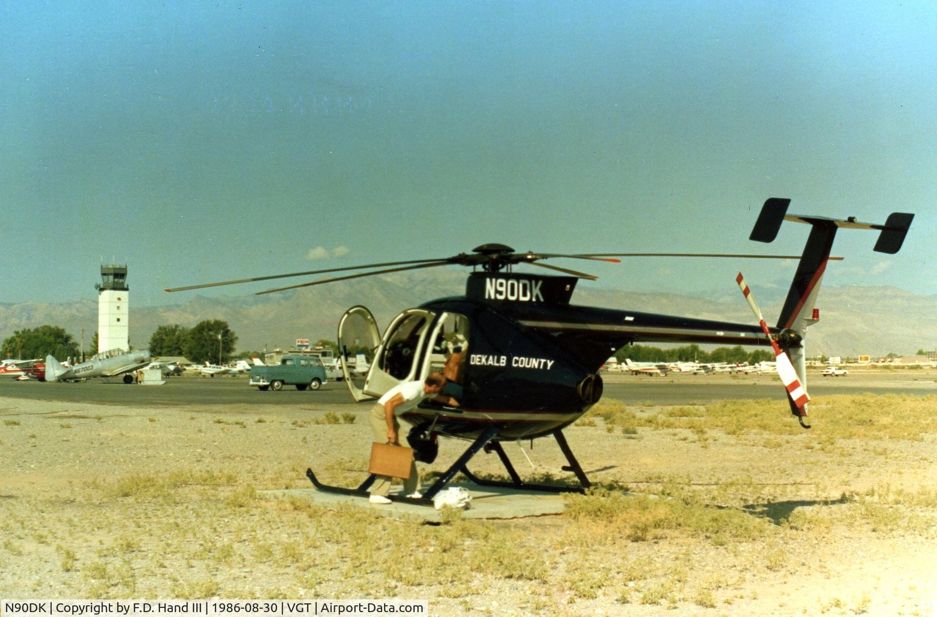 N90DK, Hughes 369E C/N 0179E, N90DK - Dekalb County Police MD500E at North Las Vegas Airport - 1986