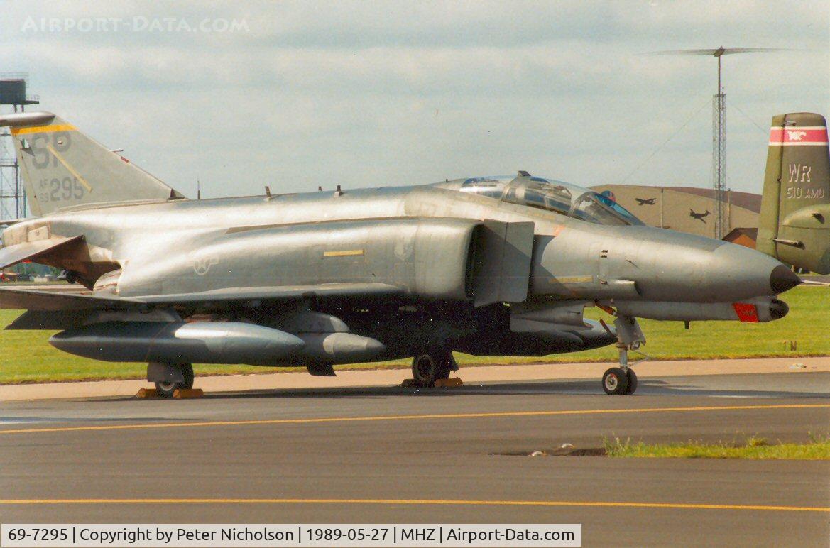 69-7295, 1969 McDonnell Douglas F-4G Phantom II C/N 3975, Another F-4G Phantom of 81st Tactical Fighter Squadron/52nd Tactical Fighter Wing displayed at the 1989 Mildenhall Air Fete.