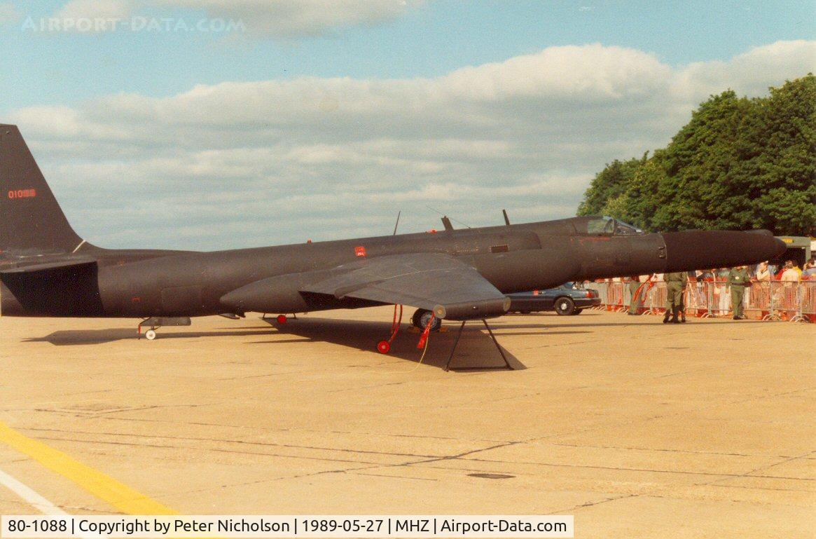 80-1088, 1980 Lockheed TR-1A C/N 088, TR-1A of 95th Reconnaissance Squadron/17th Reconnaissance Wing displayed at the 1989 Mildenhall Air Fete.