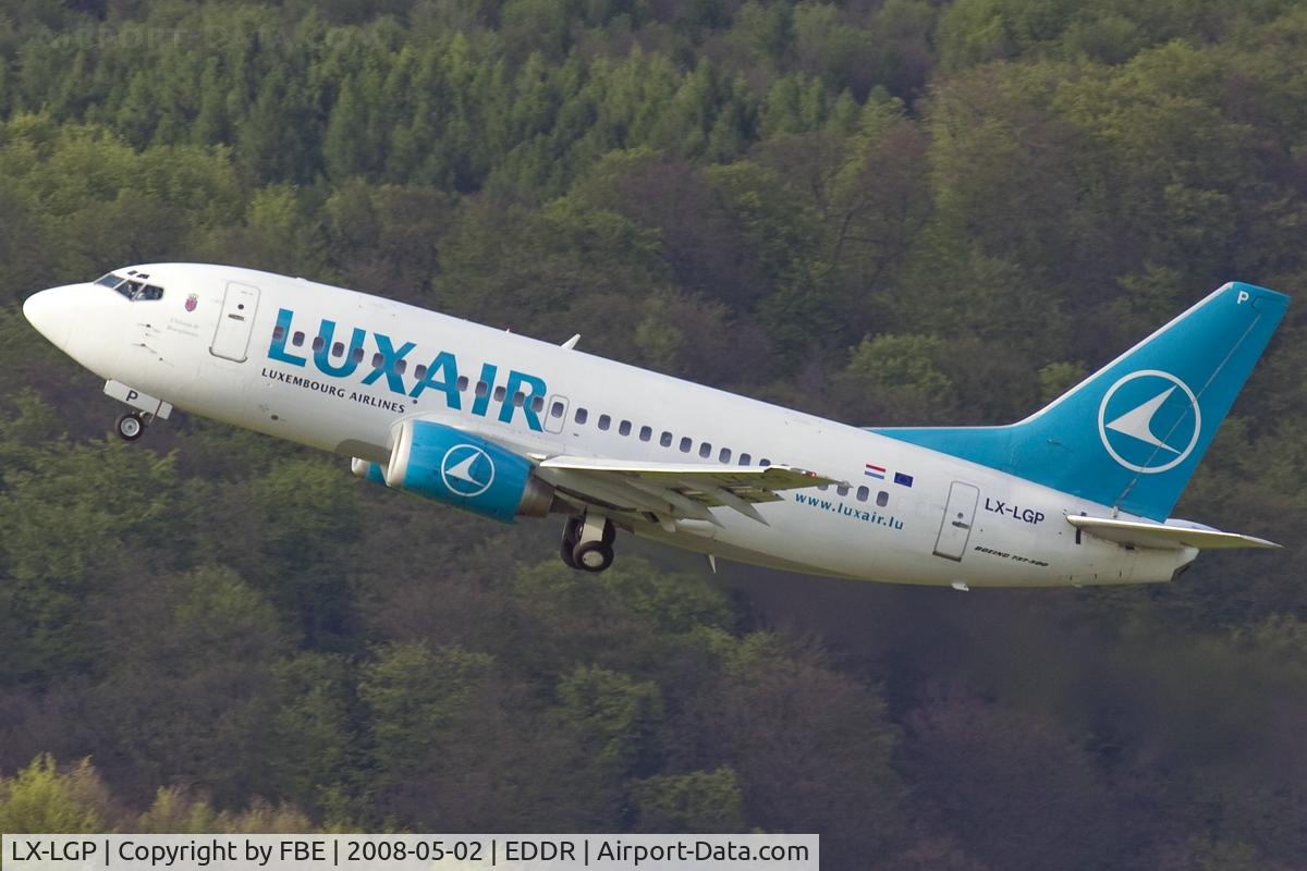 LX-LGP, 1993 Boeing 737-5C9 C/N 26439, departing Saarbrücken via whisky departure route