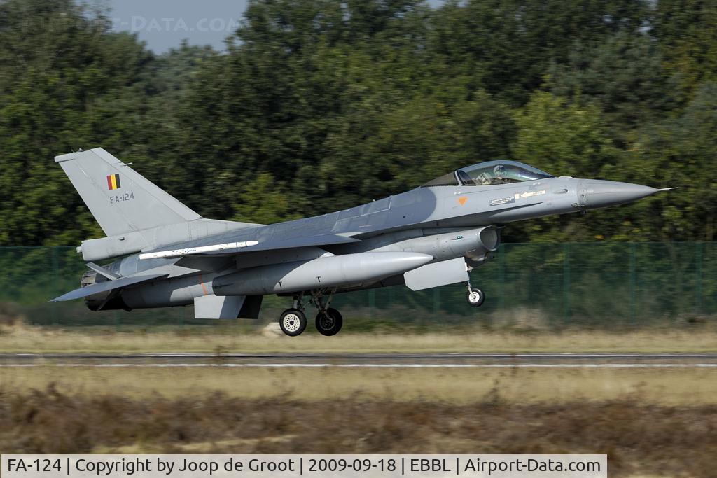 FA-124, SABCA F-16AM Fighting Falcon C/N 6H-124, landing at Kleine Brogel for the Tiger Meet