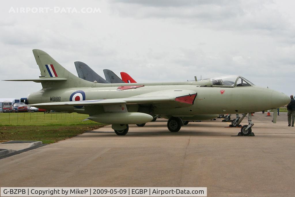 G-BZPB, 1955 Hawker Hunter GA.11 C/N 41H/670762, One of a couple of Hunter's at Kemble marked as WB188 - both are spurious.