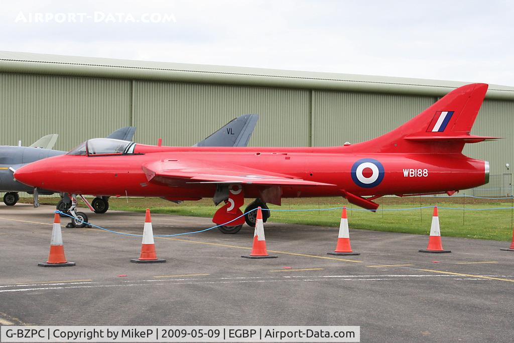 G-BZPC, 1955 Hawker Hunter GA.11 C/N HABL-003061, One of a couple of Hunter's at Kemble marked as WB188 - both are spurious.