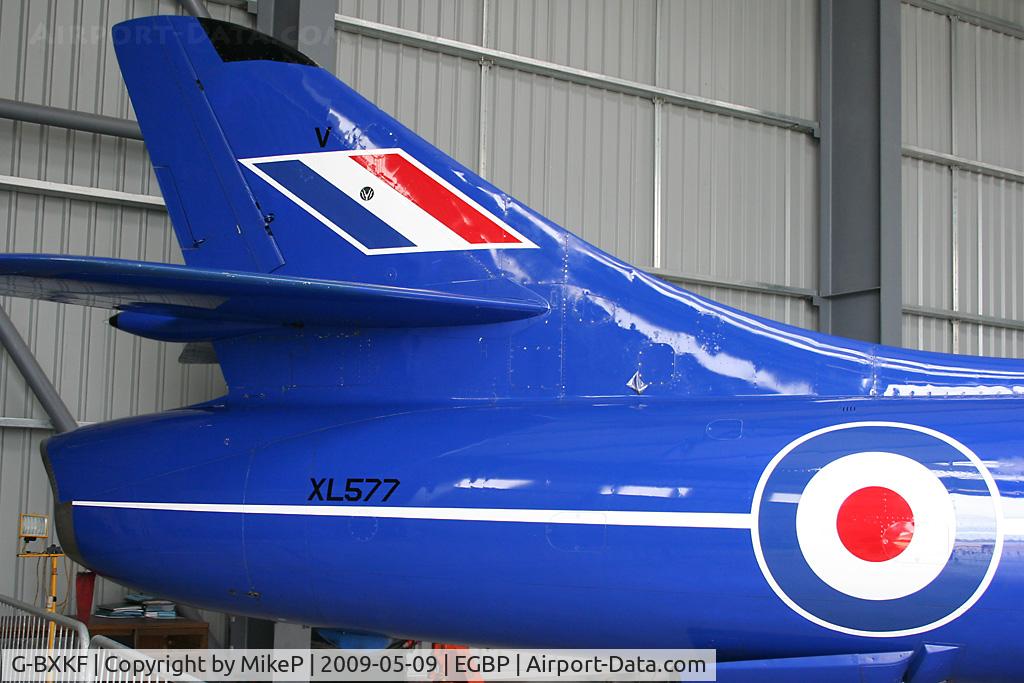 G-BXKF, 1958 Hawker Hunter T.7 C/N 41H/003315, Photographed in the new Delta Jets facility.
