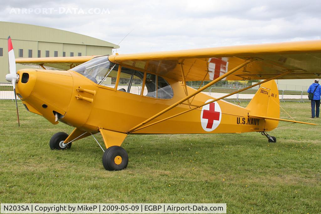 N203SA, 1943 Piper J-5C Cub Cruiser Cub Cruiser C/N 5-1477, Visitor to the 2009 Great Vintage Flying Weekend.