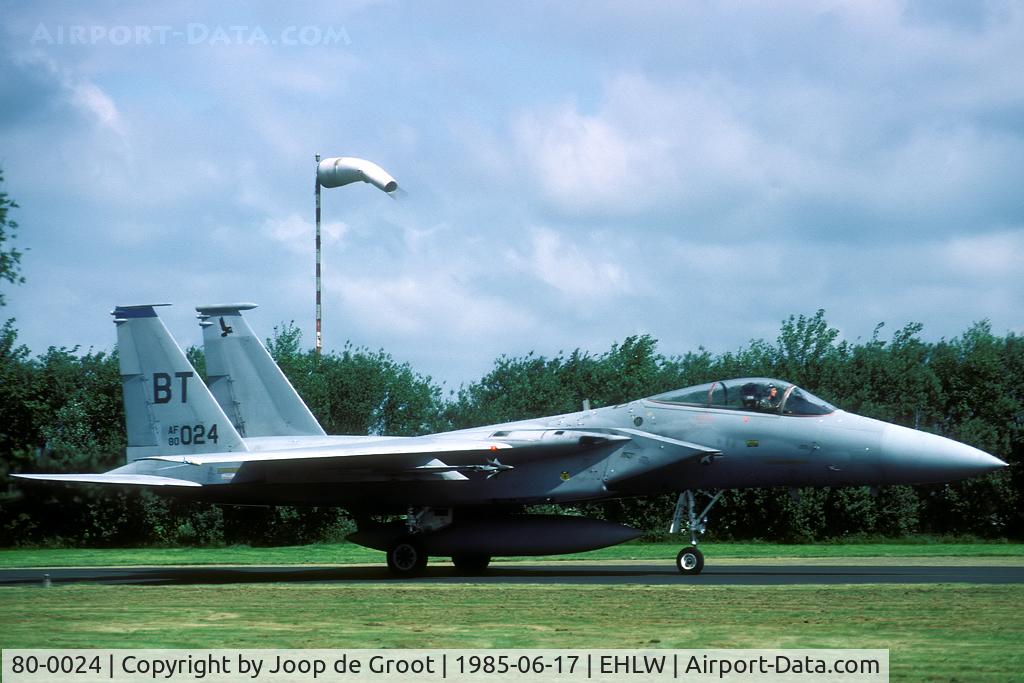 80-0024, 1980 McDonnell Douglas F-15C Eagle C/N 0668/C173, 525 TFS/36 TFW visitor to Leeuwarden.