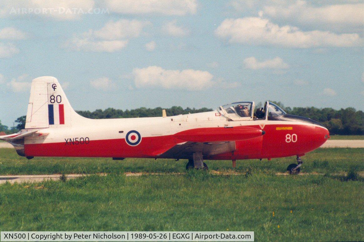 XN500, 1959 Hunting P-84 Jet Provost T.3A C/N PAC/W/10161, Jet Provost  T.3A of 7 Flying Training School at Church Fenton in May 1989.