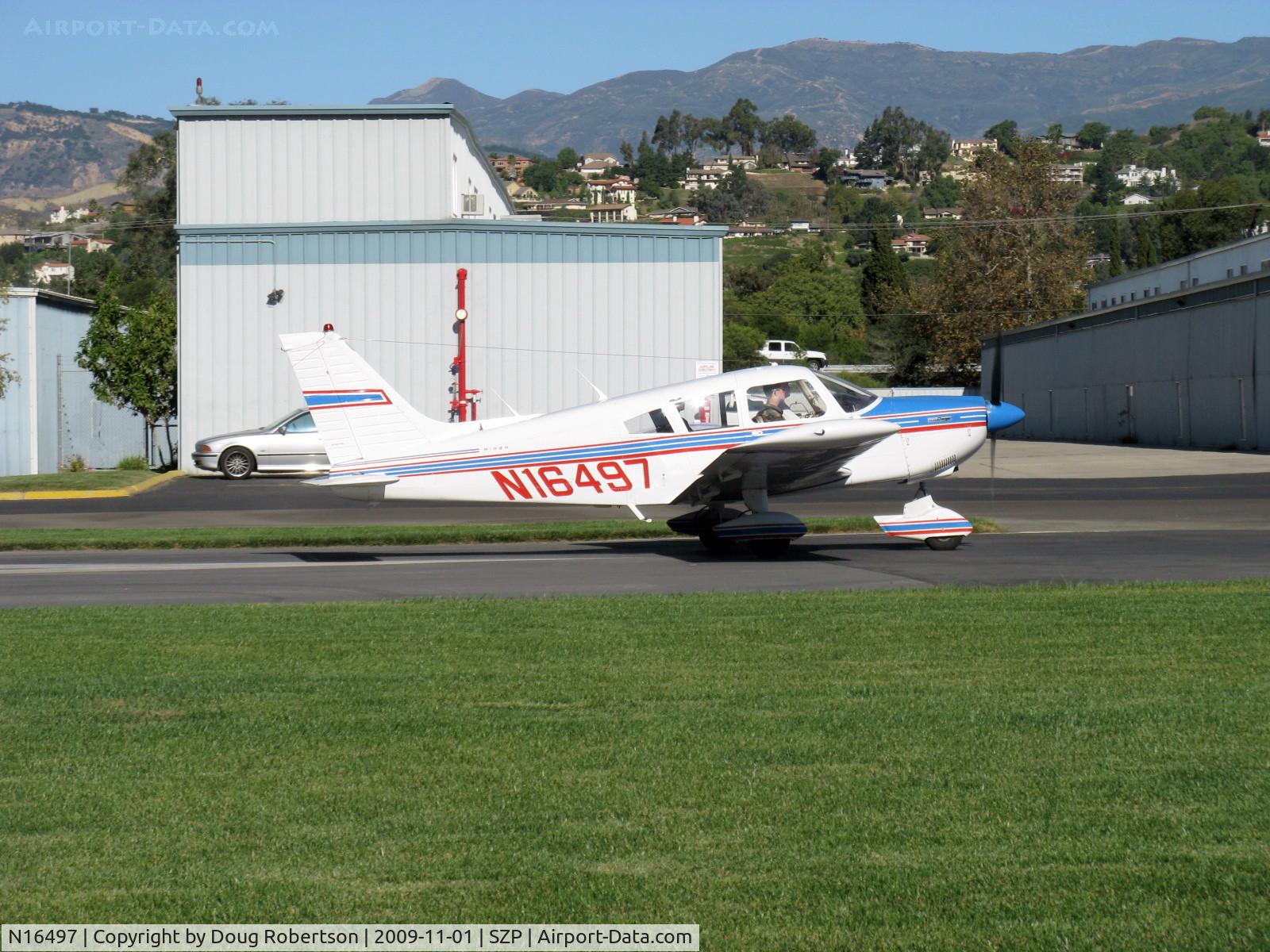 N16497, 1973 Piper PA-28-235 Cherokee Charger C/N 28-7310101, 1973 Piper PA-28-235 CHEROKEE CHARGER, Lycoming O-540-B4B5 235 Hp, takeoff roll Rwy 04
