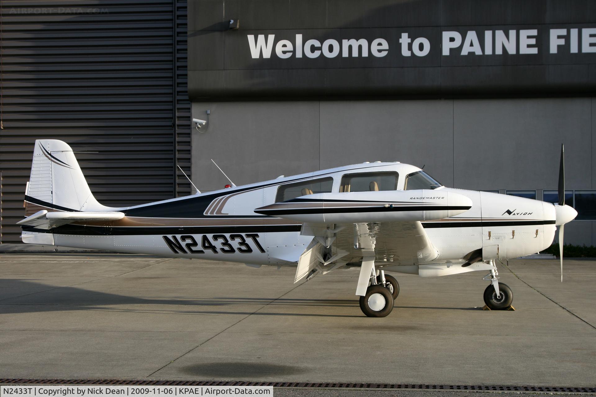 N2433T, 1962 Navion Rangemaster G C/N NAV-4-2433, KPAE